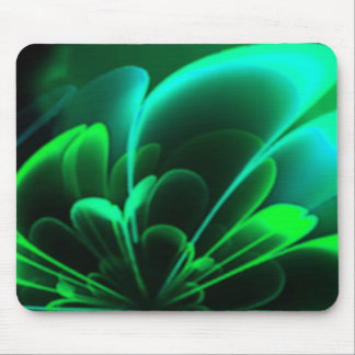 Green Shades Stylised Flower Half Corolla Mouse Pad