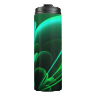 Green Shades Stylised Flower Half Corolla Thermal Tumbler