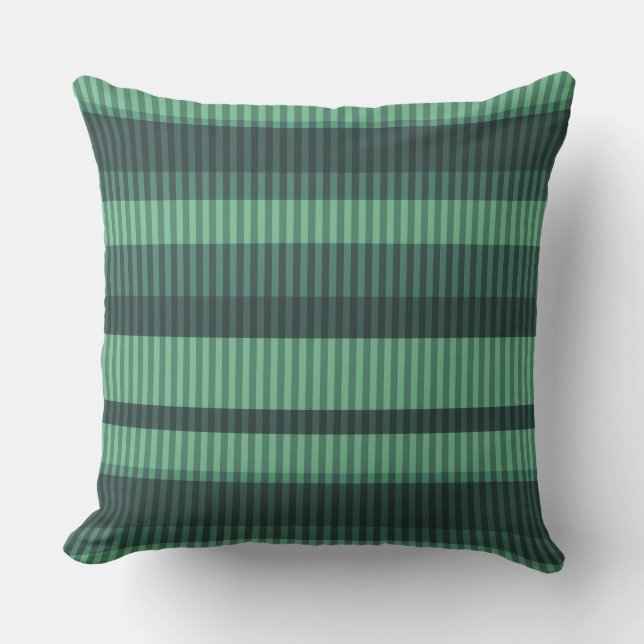 Green shades vertical striped pattern cushion (Front)