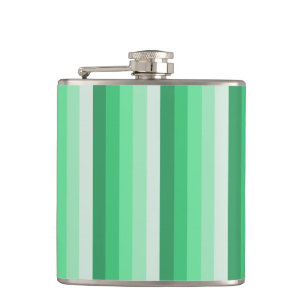 Green shadow stripes hip flask