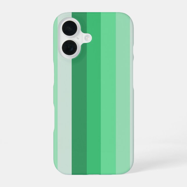 Green shadow stripes iPhone 16 case (Back)