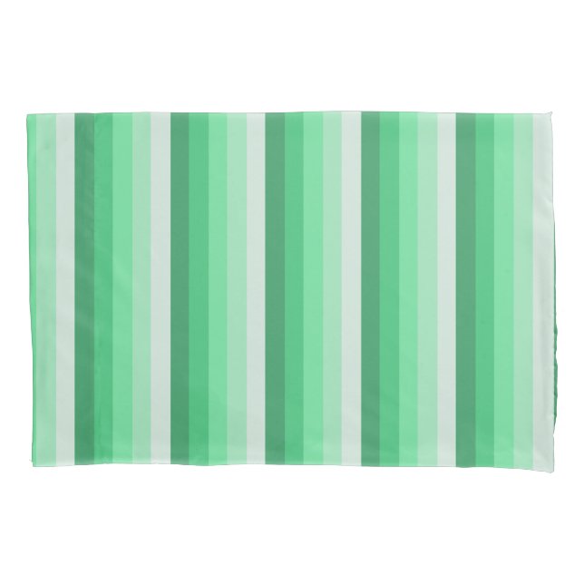Green shadow stripes pillowcase (Front)
