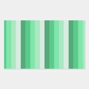 Green shadow stripes rectangular sticker