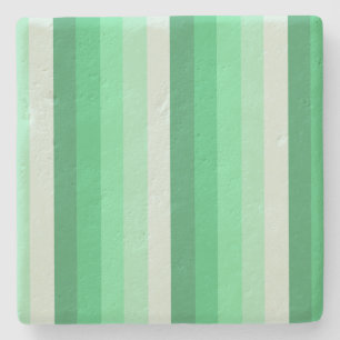 Green shadow stripes stone coaster