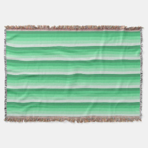 Green shadow stripes throw blanket