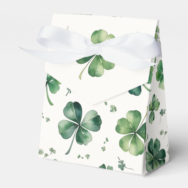 Green Shamrock Bridal Shower  Favour Box (Front Side)