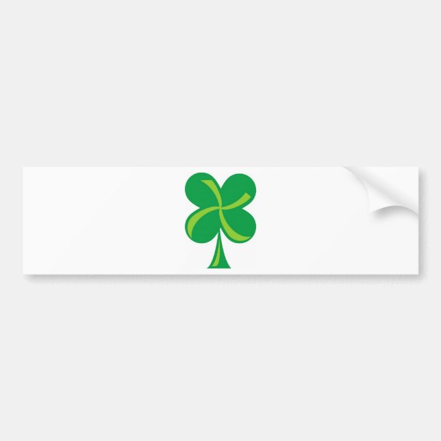 Green Shamrock Bumper Sticker (Front)