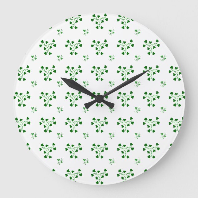 Green Shamrock Circles Wall Clock (Front)