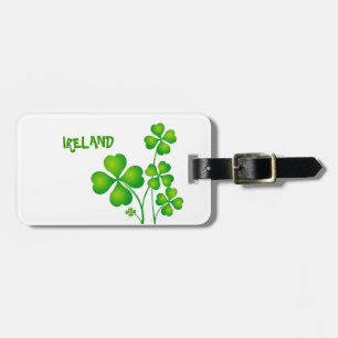 Green Shamrock From Ireland Luggage Tag