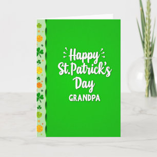Green Shamrock Grandpa Card