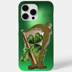 GREEN SHAMROCK HARP St Patrick Day iPhone 15 Pro Max Case
