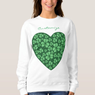 green Shamrock heart St Patrick's Day Sweatshirt