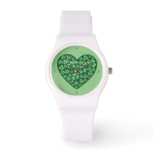 Green Shamrock Heart St Patrick's Day Watch