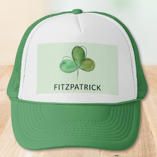 Green Shamrock Irish Heritage Name Trucker Hat