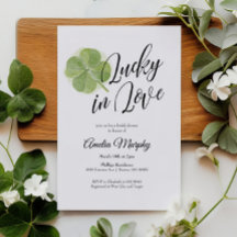 Green Shamrock Lucky in Love Bridal Shower
