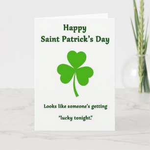 Green Shamrock Lucky Night Card