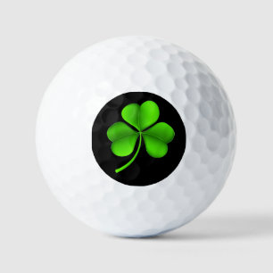 Green Shamrock On Black va gbcnt Golf Balls