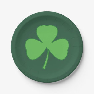 Green Shamrock Paper Plates
