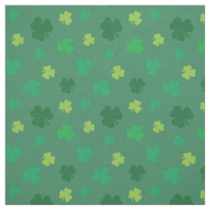 Green Shamrock Pattern St Patricks Day Fabric