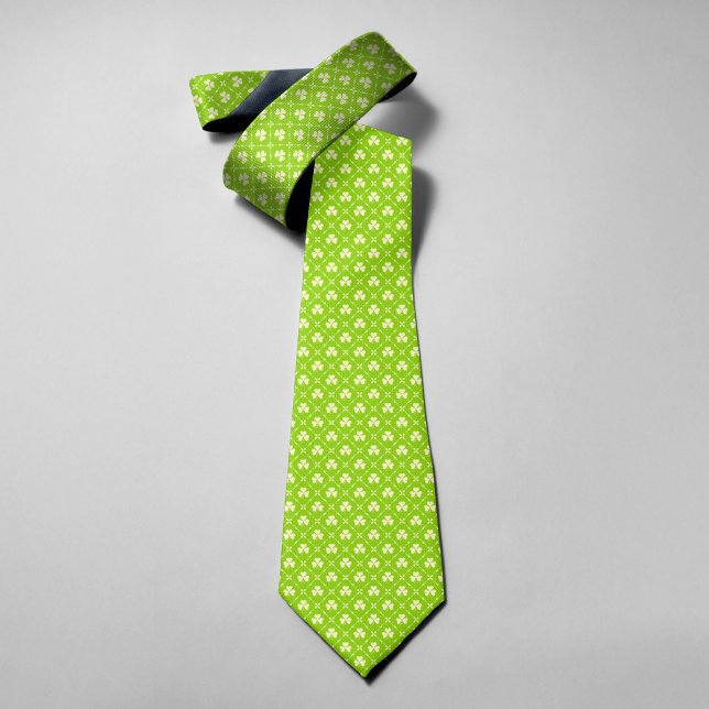 Green Shamrock Pattern St Patrick's Day Tie (Creator Uploaded)