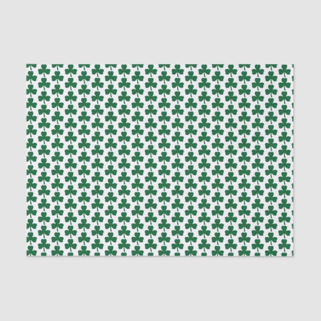 Green Shamrock Pattern Tissue Paper (Front)