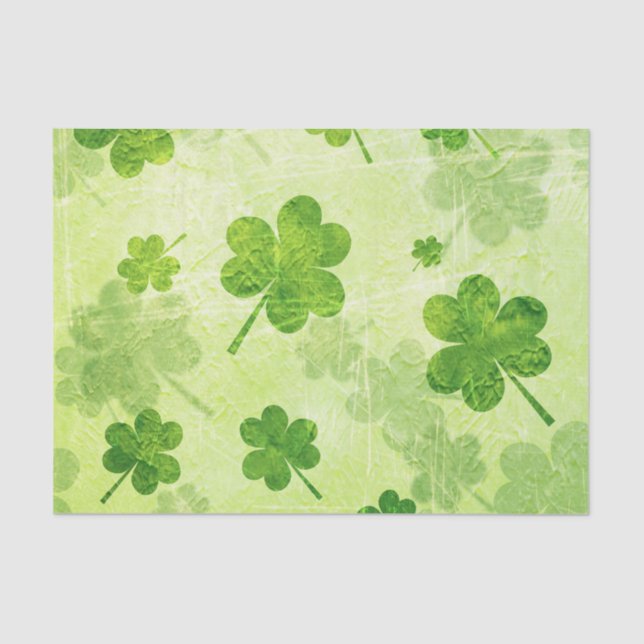 Green Shamrock Pattern Tissue Paper (Front)