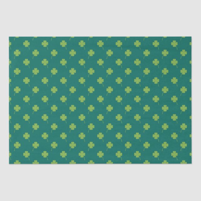 Green shamrock pattern tissue paper (Front)