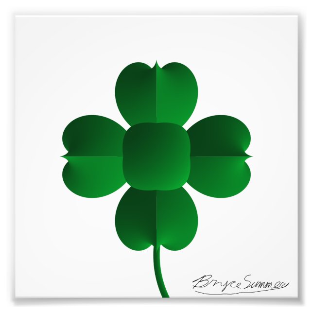 Green Shamrock Photo Print (Front)