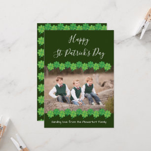 Green Shamrock Photo St Patrick’s Day Card