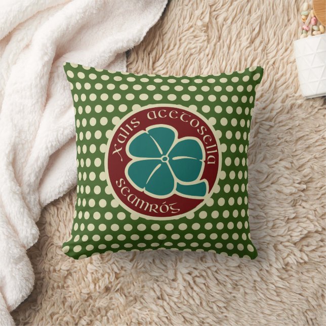 Green Shamrock Saint Patrick's Day Floral Art Cushion (Blanket)