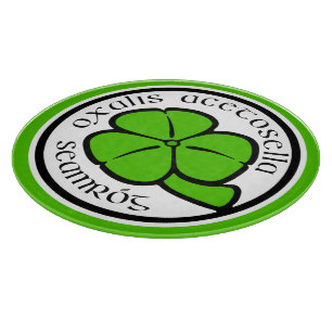 Green Shamrock Saint Patrick's Day Floral Art Cutting Board