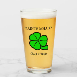 Green Shamrock Saint Patrick's Day Floral Art Glass