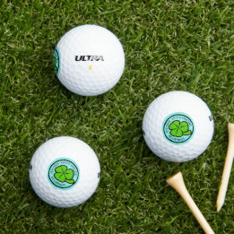 Green Shamrock Saint Patrick's Day Floral Art Golf Balls