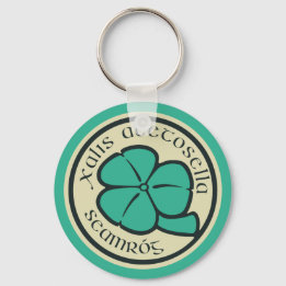 Green Shamrock Saint Patrick's Day Floral Art Key Ring