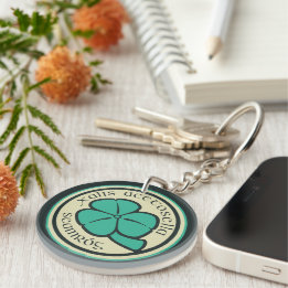 Green Shamrock Saint Patrick's Day Floral Art Key Ring