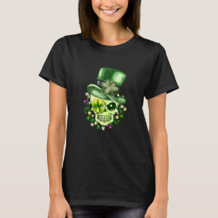 Green Shamrock Skull Irish Ireland St Patricks Day T-Shirt