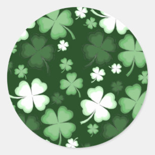 Green Shamrock, St. Patrick's Day Classic Round Sticker