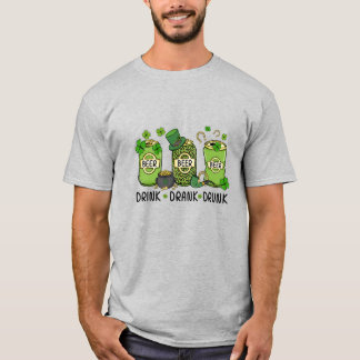 Green Shamrock St Patrick's Day Drink Drank Drunk T-Shirt