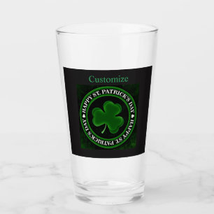 green Shamrock St Patrick's Day  Glass
