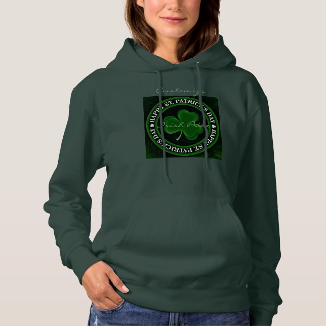 green Shamrock St Patrick's Day  Hoodie (Front)