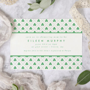 Green Shamrock St. Patrick's Day Irish Baby Shower Invitation
