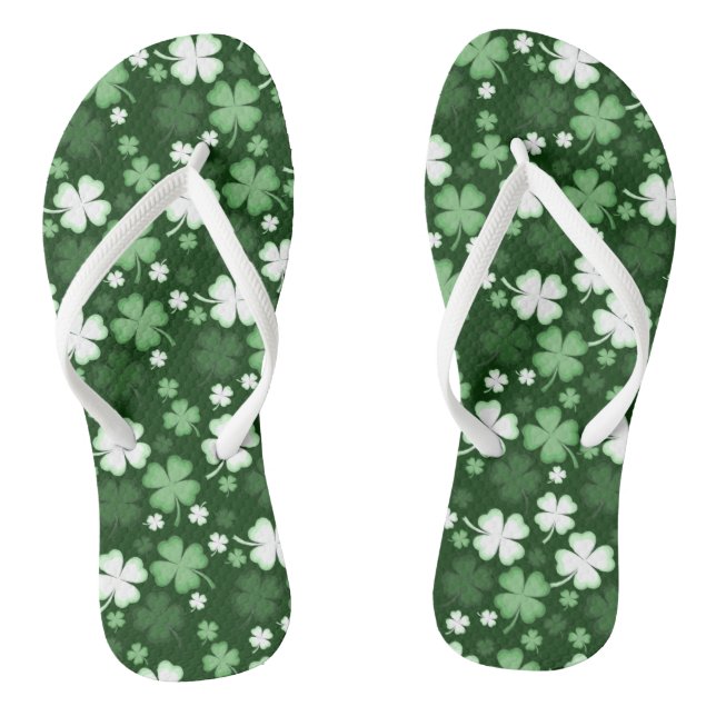 Green Shamrock, St. Patrick's Day Jandals (Footbed)
