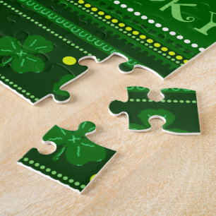 Green Shamrock St. Patricks Day Jigsaw Puzzle
