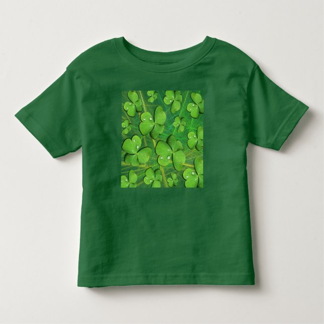 Green Shamrock St Patrick's Day Kid's T-Shirt (Front)