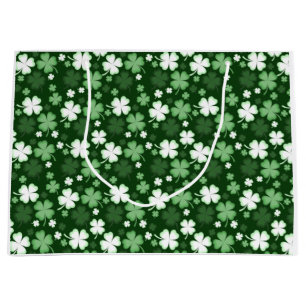 Green Shamrock, St. Patrick's Day Large Gift Bag