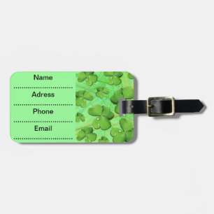 Green Shamrock St Patrick's Day Luggage Tag