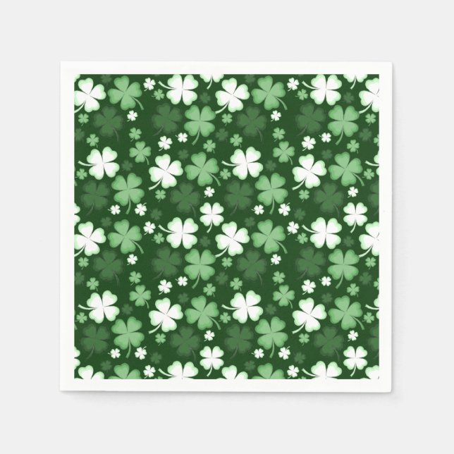 Green Shamrock, St. Patrick's Day Napkin (Front)