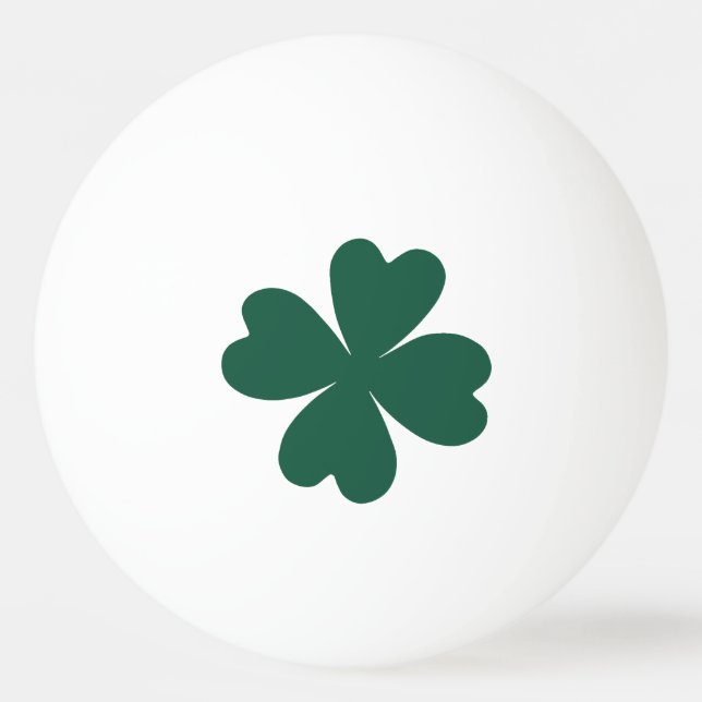 Green shamrock St Patricks Day Ping Pong Ball (Front)