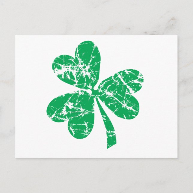 Green Shamrock St. Patrick's Day Postcard (Front)