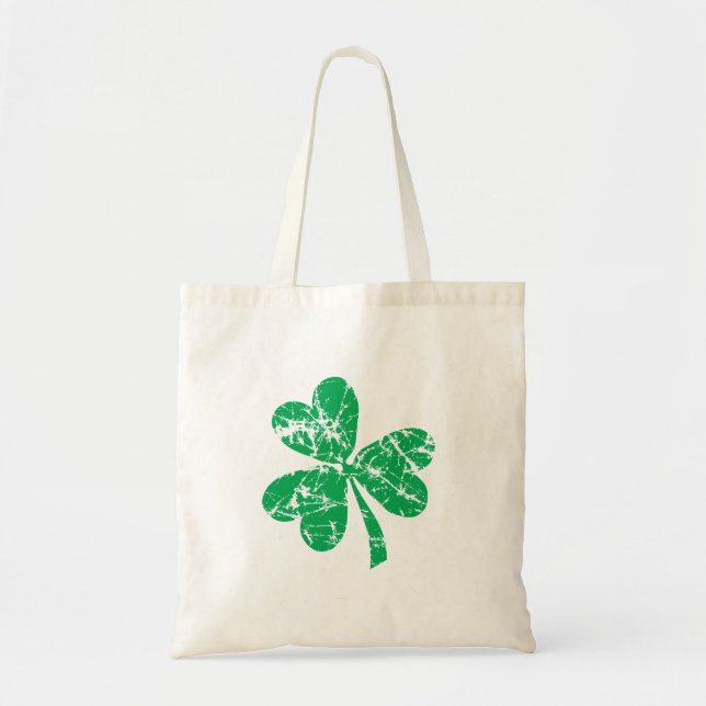 Green Shamrock St. Patrick's Day Tote Bag (Front)
